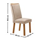 Ver imagem 5 de Conjunto Jantar Olimpia 4 Lugares MDF Cadeiras Lira Veludo Creme 120cm Moderna