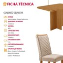 Ver imagem 6 de Conjunto Jantar Olimpia 4 Lugares MDF Cadeiras Lira Veludo Creme 120cm Moderna
