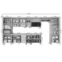 Ver imagem 3 de Cozinha Modulada 9 Peças 1 Cristaleira 3 Balcões 4 Armários Aéreo 1 Torre Elena Cinamomo/Offwhite