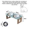 Comedouro Elevado Duplo Pet Gato Mdf Colors - Inox - Verde - 2