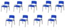 Ver imagem 2 de Kit 9 Cadeira Iso Infantil Creche, Escola Base Cinza Azul