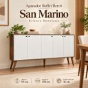 Ver imagem 4 de Aparador para Sala Retrô com 5 Portas San Marino