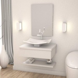 Conjunto para Banheiro Gabinete com Cuba F44 e Prateleira 605w Metrópole