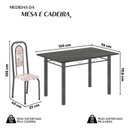 Ver imagem 3 de Conjunto de Mesa Tubular 120cm x 75cm Tampo Ardósia Indiano com 4 Cadeiras Lara Prata/Botanic Bege/Mart