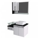 Ver imagem 2 de Gabinete para Banheiro 2 Portas 1 Gaveta com Cuba e Espelheira Legno 830W Espresso Móveis Branco/Preto Ônix