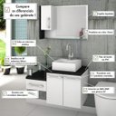 Ver imagem 6 de Gabinete para Banheiro 2 Portas 1 Gaveta com Cuba e Espelheira Legno 830W Espresso Móveis