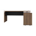 Ver imagem 3 de Mesa para Escritório em L Mesa Gerência Moderno sem Gavetas 170cm Marrom Artany