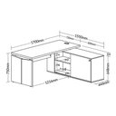 Ver imagem 4 de Mesa para Escritório em L Mesa Gerência Moderno sem Gavetas 170cm Marrom Artany