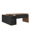 Ver imagem 1 de Mesa para Escritório em L Mesa Gerência Moderno sem Gavetas 170cm Marrom Artany
