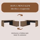 Ver imagem 5 de Mesa para Escritório em L Mesa Gerência Moderno sem Gavetas 170cm Marrom Artany