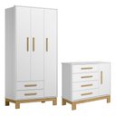 Ver imagem 1 de Quarto de Bebê com Roupeiro 4340 e Cômoda 4355 Branco Acetinado Patoti Móveis
