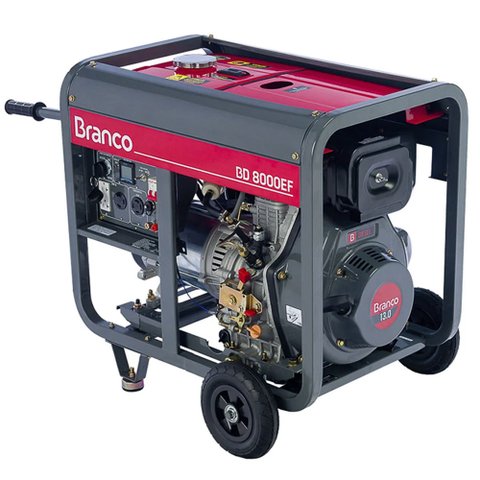 Gerador de Energia Diesel 6,5kva Partida Elétrica Bd-8000 Ef Branco