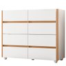 Cômoda Aparador 8 Gavetas com Tampo Estilo Bandeja Eternity Branco/freijó - 1