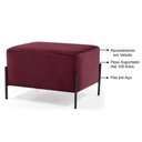 Ver imagem 4 de Puff Decorativo 60cm Base Aço Status B-278 Veludo Marsala