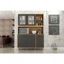 Ver imagem 1 de Armario de Cozinha 5 Pts 3 Nichos 1 Prateleira Cinamomo/grafite