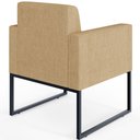 Ver imagem 7 de Poltrona Decorativa para Sala e Recepção Base Fixa de Metal Helô L02 Linho Bege Escuro - Lyam