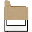 Ver imagem 6 de Poltrona Decorativa para Sala e Recepção Base Fixa de Metal Helô L02 Linho Bege Escuro - Lyam