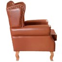 Ver imagem 5 de Poltrona Chesterfield Imperador Vintage Retrô Capitonê Couro Caramelo