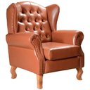 Ver imagem 1 de Poltrona Chesterfield Imperador Vintage Retrô Capitonê Couro Caramelo