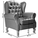 Ver imagem 3 de Poltrona Chesterfield Imperador Vintage Retrô Capitonê Couro Caramelo