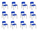 Ver imagem 2 de Kit 12 Cadeira Iso Infantil Creche, Escola Base Cinza Azul