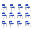 Ver imagem 2 de Kit 12 Cadeira Iso Infantil Creche, Escola Base Cinza Azul