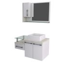 Ver imagem 2 de Gabinete para Banheiro 2 Portas 1 Gaveta com Cuba e Espelheira Legno 830W Espresso Móveis Branco/Snow