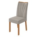 Ver imagem 5 de Conjunto Sala de Jantar 6 Lugares Quadrada Tampo MDF Mesa Astrid com Cadeiras Apogeu Marrom Amêndoa Clean/Off White/Capuccino