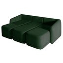 Ver imagem 5 de Sofá Cama Modulado Retrátil e Reclinável Decorativo Varsóvia 246cm Veludo Verde G33 - Gran Belo