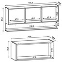 Ver imagem 5 de Armário de Cozinha 150cm com Aéreo 70cm Lina K02 Supremo/Freijó - Mpozenato