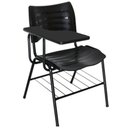 Ver imagem 1 de Cadeira Universitária com Prancheta Plástica Cor Preta