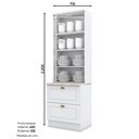 Ver imagem 4 de Paneleiro Simples 2 Portas de Vidro 2 Gavetas Americana