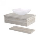 Ver imagem 3 de Bancada para Banheiro Cuba Abaulada L42 com Prateleira 605w Metrópole 