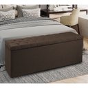 Ver imagem 1 de Calçadeira Recamier Baú King 1,95m Madrid Suede Marrom - Pallazio