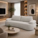 Ver imagem 3 de Sofá Yafa 210cm 3 Lugares Moderno Sala Consultório:Cinza/Bouclé