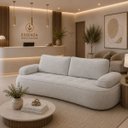 Ver imagem 2 de Sofá Yafa 210cm 3 Lugares Moderno Sala Consultório:Cinza/Bouclé