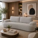 Ver imagem 1 de Sofá Yafa 210cm 3 Lugares Moderno Sala Consultório:Cinza/Bouclé