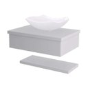 Ver imagem 3 de Bancada para Banheiro Cuba Abaulada L42 com Prateleira 605w Metrópole