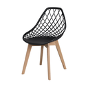 Ver imagem 4 de Kit Mesa Redonda Chanfrada Eames 90cm Branca + 4 Cadeiras Kayla Wood Pretas