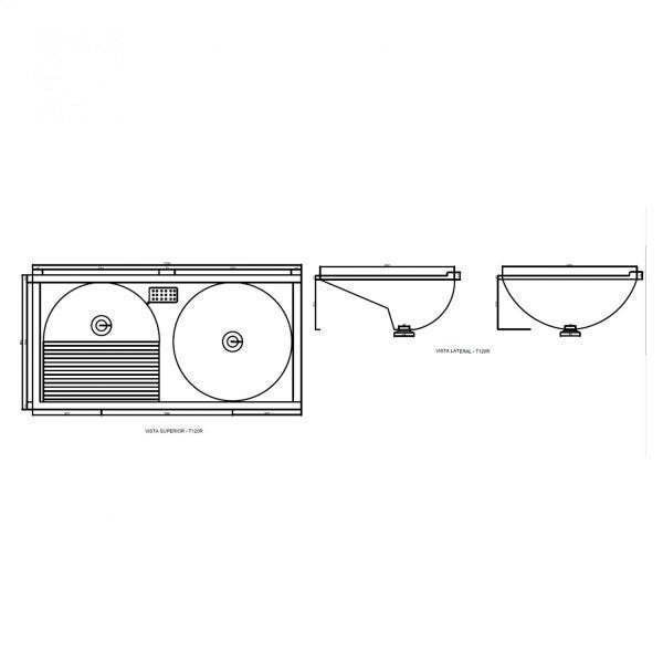 Tanque Duplo em Mármofibra 120cmx60cm DVG Decoralita - 2