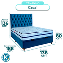Ver imagem 3 de Kit Cama Box Bau + Cabeceira + Colchão Casal Molas Ensacadas - Blue - Paropas