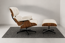 Ver imagem 2 de Poltrona Charles Eames com Puff - Pau Ferro em Couro Branco