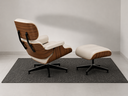 Ver imagem 3 de Poltrona Charles Eames com Puff - Pau Ferro em Couro Branco