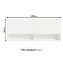 Ver imagem 7 de Armário Aéreo 120 Cm 2 Portas 2 Nichos Branco Para Cozinha