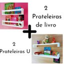 Ver imagem 2 de Combo Prateleiras Nicho Para Livros Estante Multiuso 4un55cm