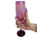 Ver imagem 5 de Taça Pomba Gira Rosa Roxa Cristal Luxo em Vidro 150 ml