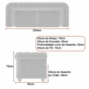 Ver imagem 4 de Sofá Living 3 Lugares 220cm Apso Bouclé Off White - Sallar Home