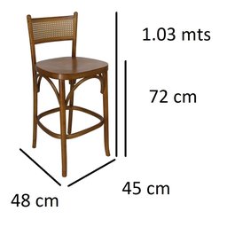 Cadeira de Bancada de Bar Bistrô Madeira Maciça Mariana Soberati - 5