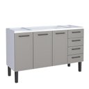 Ver imagem 1 de Gabinete de Aço para Pia 150cm Juno/apolo 4 Gavetas Cozimax Cinza Argila