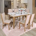 Ver imagem 4 de Conjunto Mesa Retangular Sophia com 6 Cadeiras Melina Fosca Asgard Bege Freijo e Off White